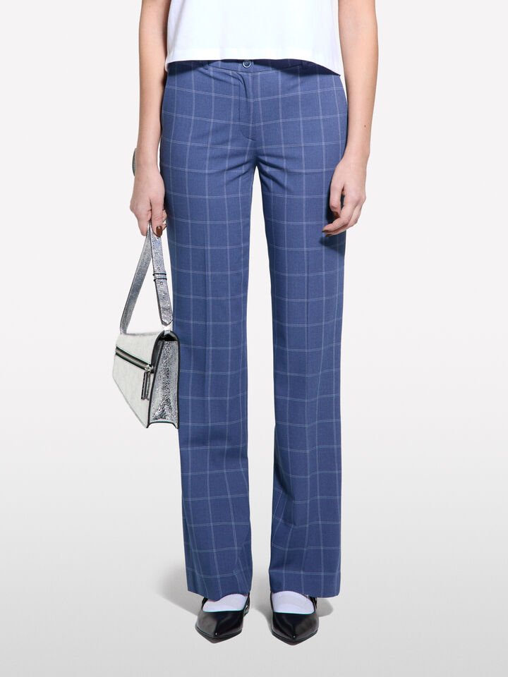 Pantaloni a quadri - pantaloni regular da donna - Blu | Sisley image number 4